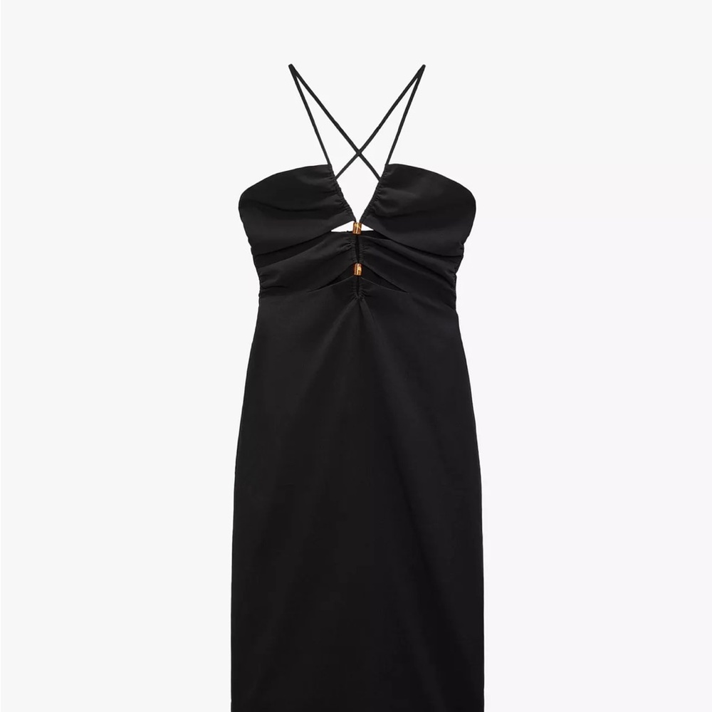 Elegant Black Strappy Dress
